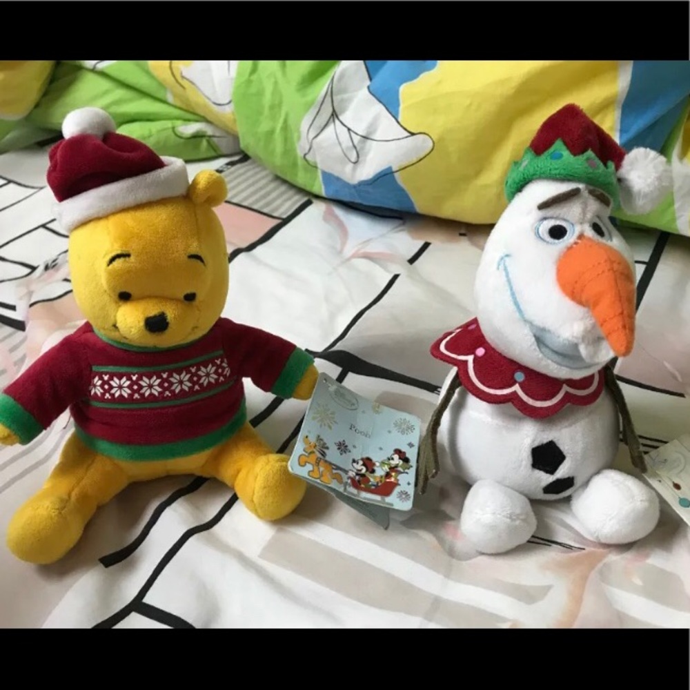 Disney Winnie the Pooh and Olaf Plushies